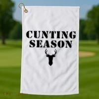 Cunting Season Shirt Funny Hunting Deer Season Golf Towel thumb 1