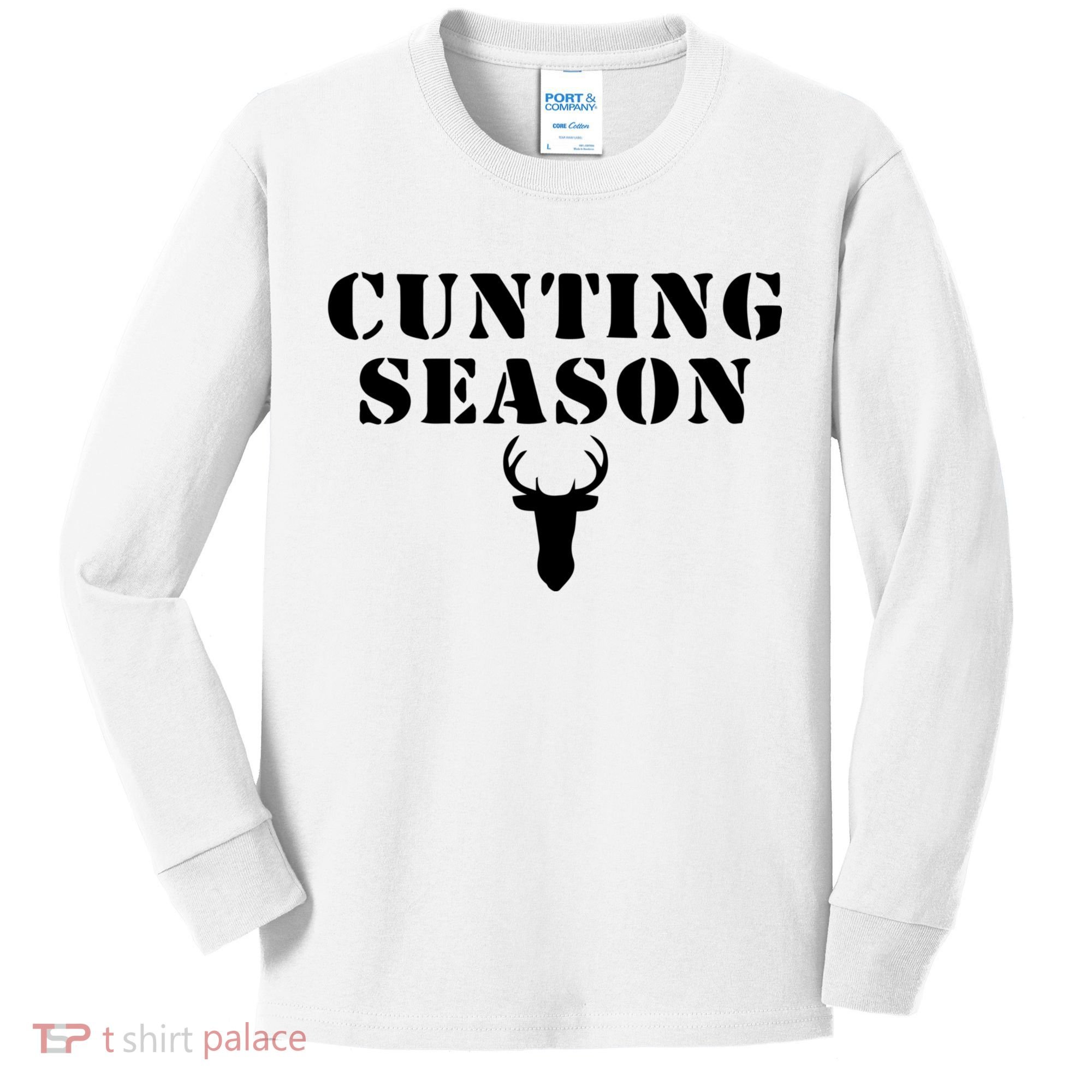 Cunting Season Shirt Funny Hunting Deer Season Kids Long Sleeve Shirt