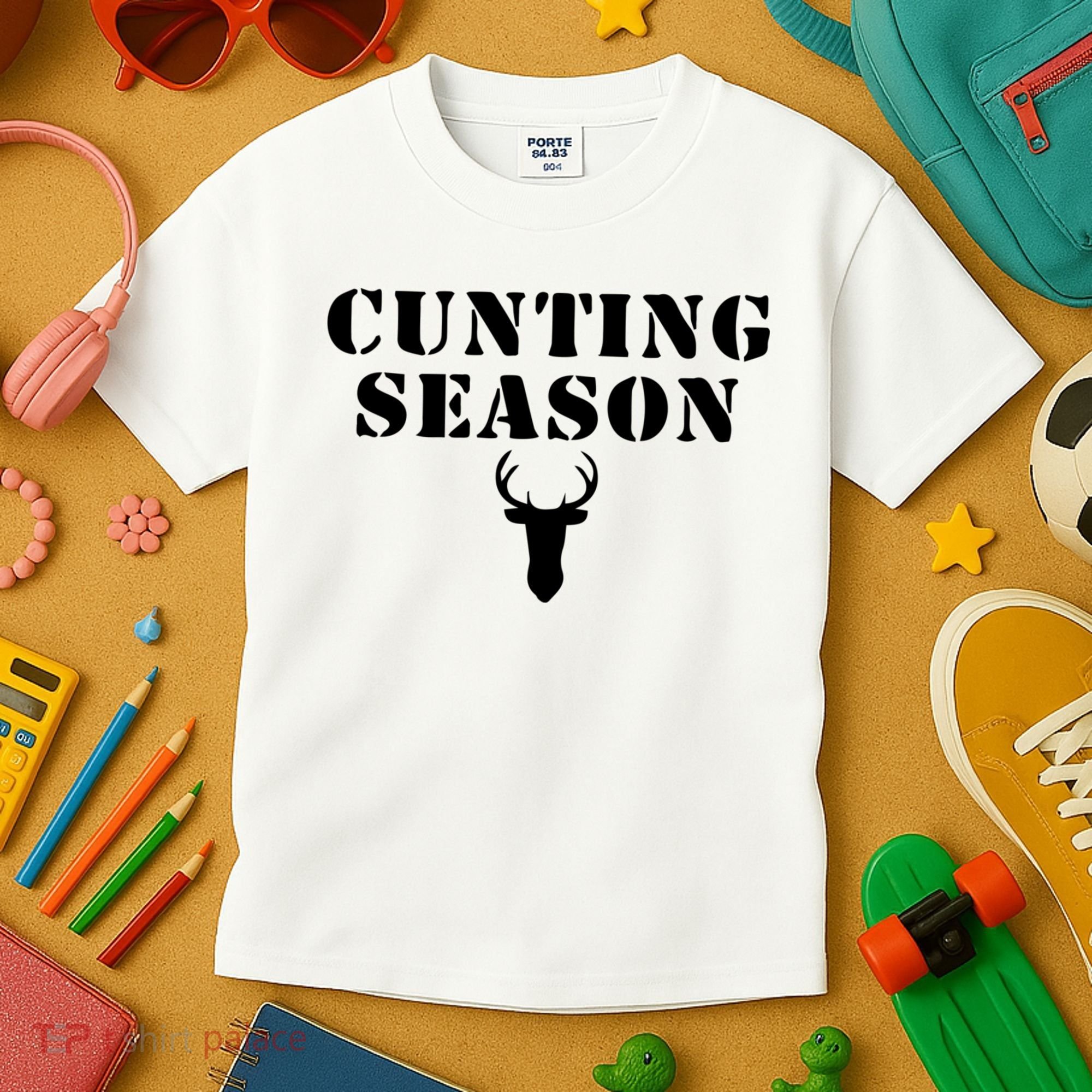 Cunting Season Shirt Funny Hunting Deer Season Kids T-Shirt