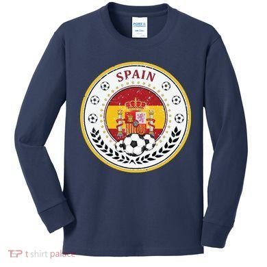 Cool Spain Soccer Logo Kids Long Sleeve Shirt