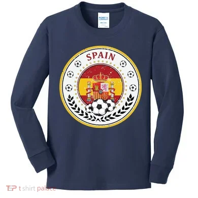 Cool Spain Soccer Logo Kids Long Sleeve Shirt