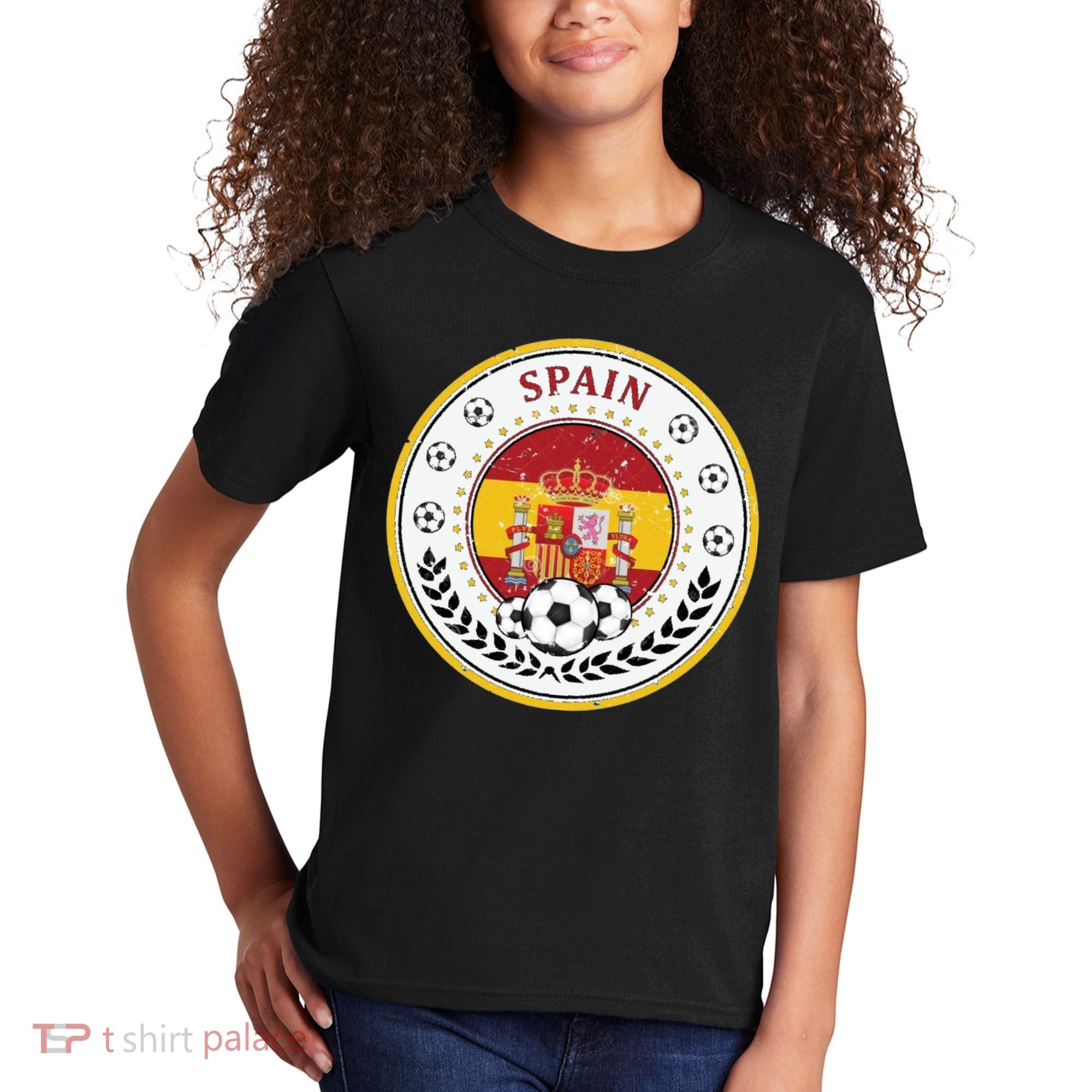 Cool Spain Soccer Logo Kids T-Shirt
