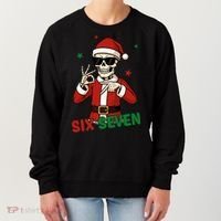 Christmas Six Seven Skeleton Santa 67 Meme Xmas Women's Sweatshirt thumb 0
