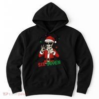 Christmas Six Seven Skeleton Santa 67 Meme Xmas Hoodie thumb 0