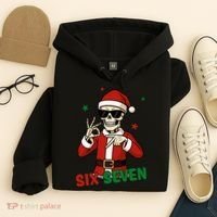 Christmas Six Seven Skeleton Santa 67 Meme Xmas Hoodie thumb 4