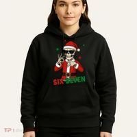 Christmas Six Seven Skeleton Santa 67 Meme Xmas Hoodie thumb 5