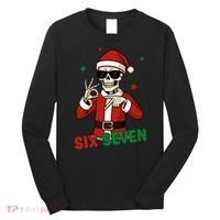 Christmas Six Seven Skeleton Santa 67 Meme Xmas Long Sleeve Shirt thumb 0