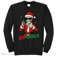 Christmas Six Seven Skeleton Santa 67 Meme Xmas Sweatshirt thumb 0