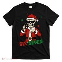 Christmas Six Seven Skeleton Santa 67 Meme Xmas T-Shirt thumb 0