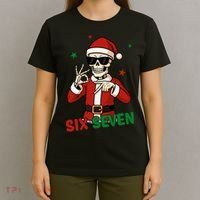 Christmas Six Seven Skeleton Santa 67 Meme Xmas T-Shirt thumb 4