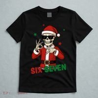 Christmas Six Seven Skeleton Santa 67 Meme Xmas T-Shirt thumb 5