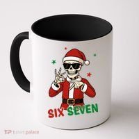 Christmas Six Seven Skeleton Santa 67 Meme Xmas Coffee Mug thumb 0