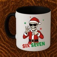 Christmas Six Seven Skeleton Santa 67 Meme Xmas Coffee Mug thumb 2