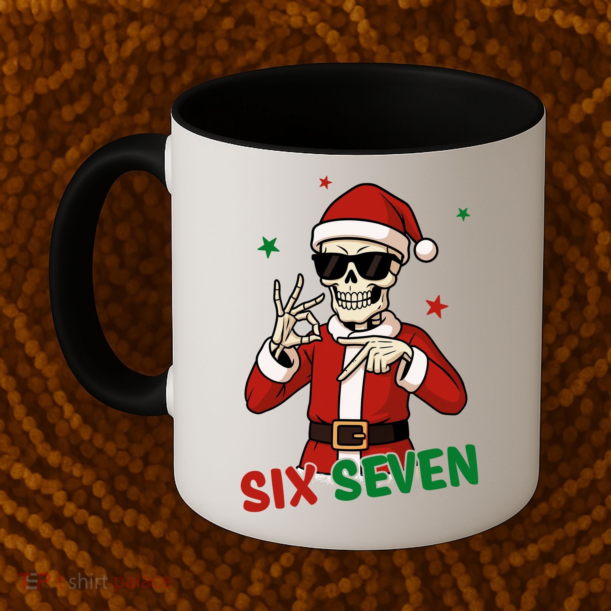Christmas Six Seven Skeleton Santa 67 Meme Xmas Coffee Mug