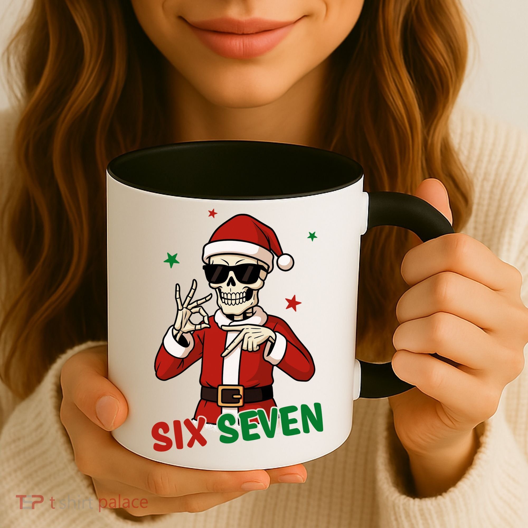 Christmas Six Seven Skeleton Santa 67 Meme Xmas Coffee Mug