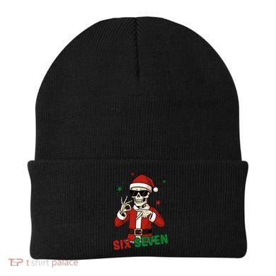 Christmas Six Seven Skeleton Santa 67 Meme Xmas Beanie