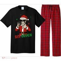 Christmas Six Seven Skeleton Santa 67 Meme Xmas Pajama Set thumb 0