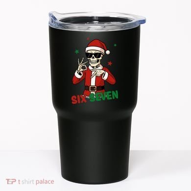 Christmas Six Seven Skeleton Santa 67 Meme Xmas Tumbler