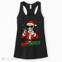 Christmas Six Seven Skeleton Santa 67 Meme Xmas Women's Tank Top thumb 0