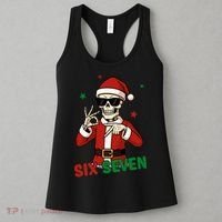 Christmas Six Seven Skeleton Santa 67 Meme Xmas Women's Tank Top thumb 3