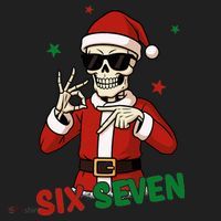 Christmas Six Seven Skeleton Santa 67 Meme Xmas Hat thumb 2