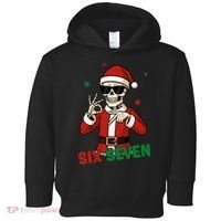 Christmas Six Seven Skeleton Santa 67 Meme Xmas Toddler Hoodie thumb 0