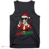 Christmas Six Seven Skeleton Santa 67 Meme Xmas Tank Top thumb 0