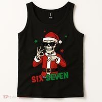 Christmas Six Seven Skeleton Santa 67 Meme Xmas Tank Top thumb 2