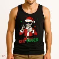 Christmas Six Seven Skeleton Santa 67 Meme Xmas Tank Top thumb 3