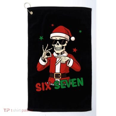 Christmas Six Seven Skeleton Santa 67 Meme Xmas Golf Towel
