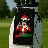 Christmas Six Seven Skeleton Santa 67 Meme Xmas Golf Towel thumb 2