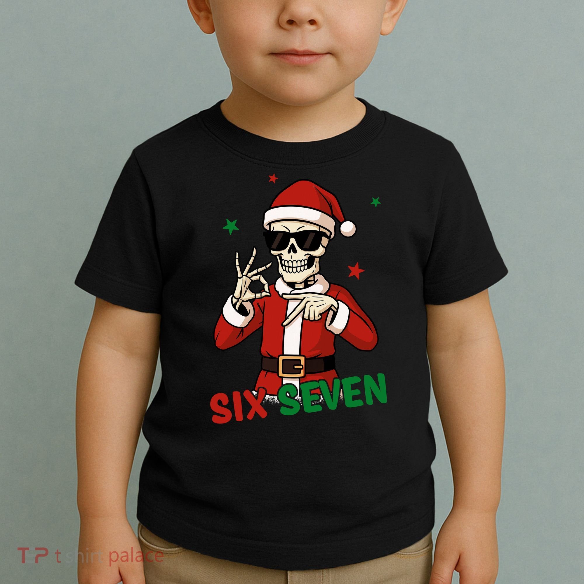 Christmas Six Seven Skeleton Santa 67 Meme Xmas Toddler T-Shirt