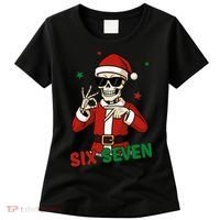 Christmas Six Seven Skeleton Santa 67 Meme Xmas Women's T-Shirt thumb 0