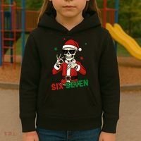 Christmas Six Seven Skeleton Santa 67 Meme Xmas Kids Hoodie thumb 3