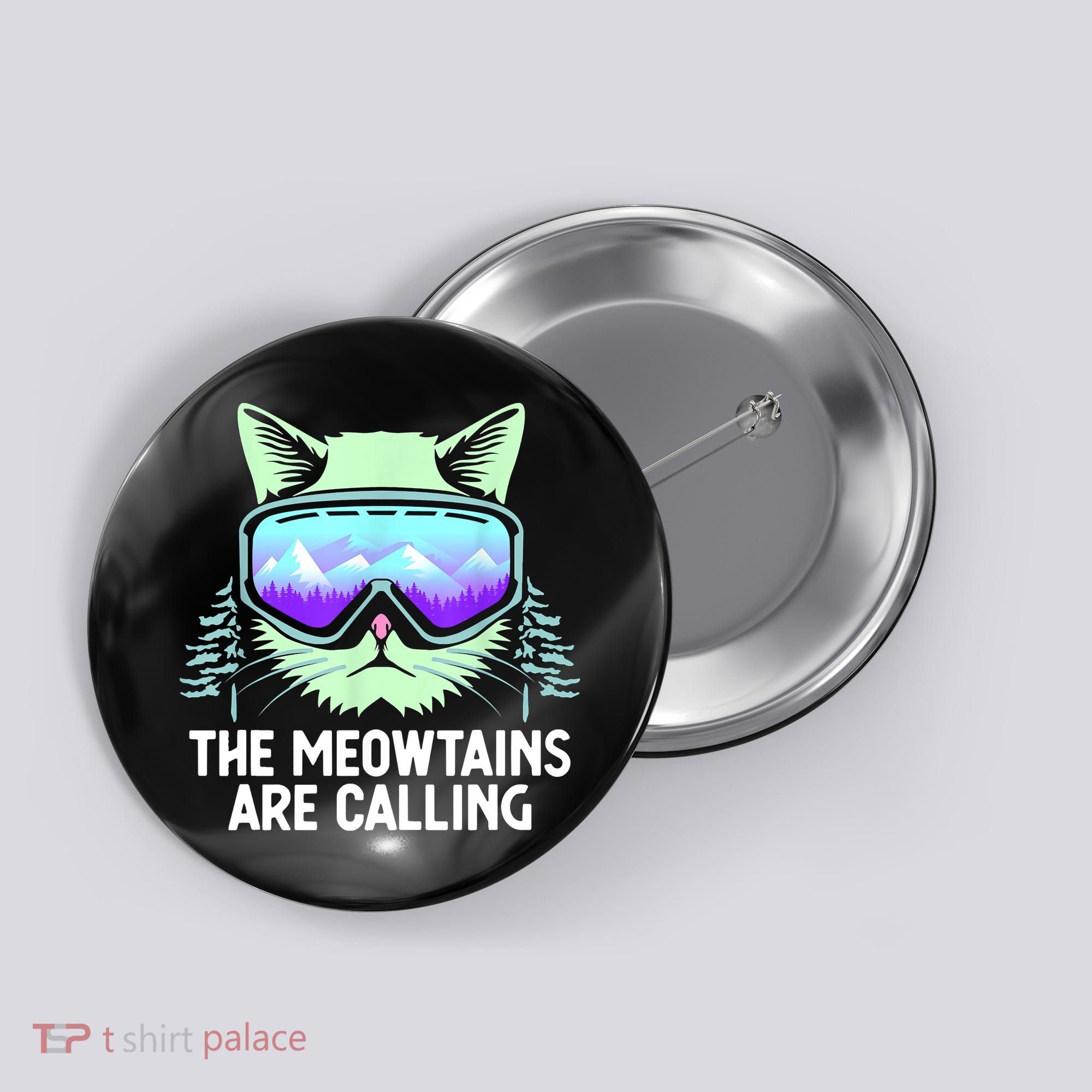 Cool Snowboard Ski Lover Mountain Skier Button