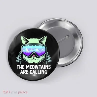 Cool Snowboard Ski Lover Mountain Skier Button