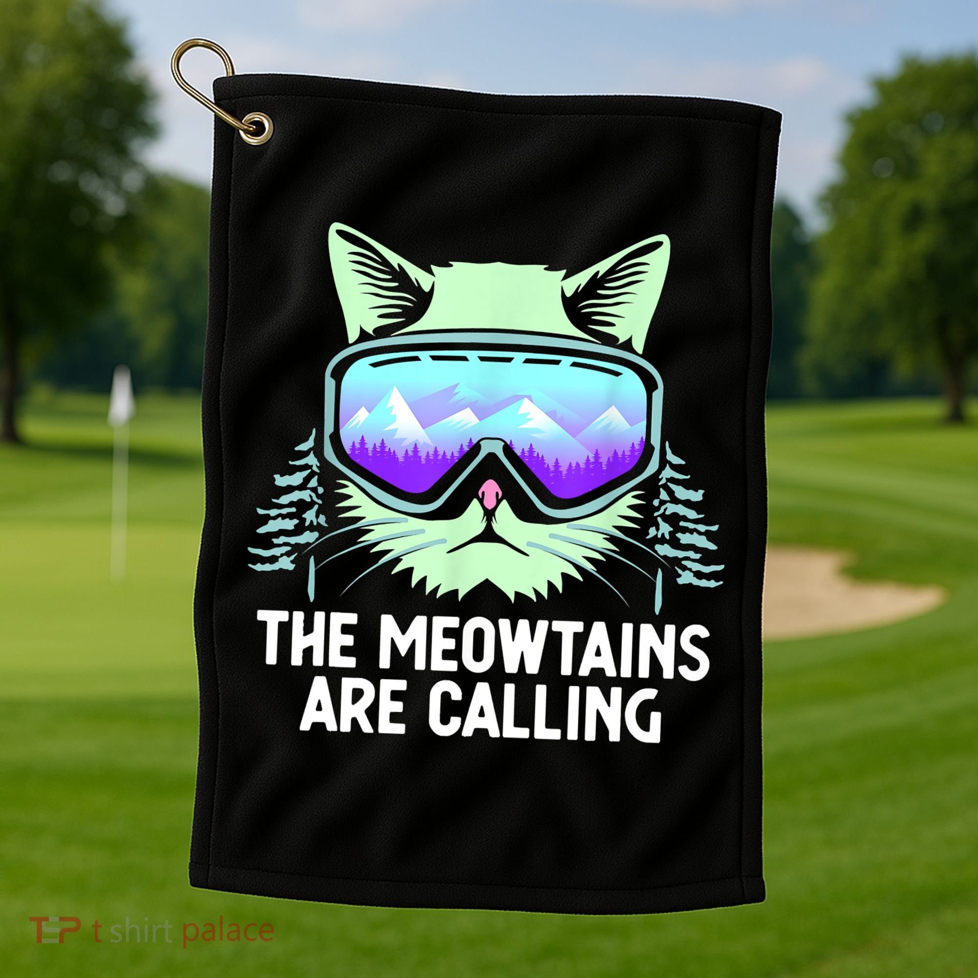 Cool Snowboard Ski Lover Mountain Skier Golf Towel