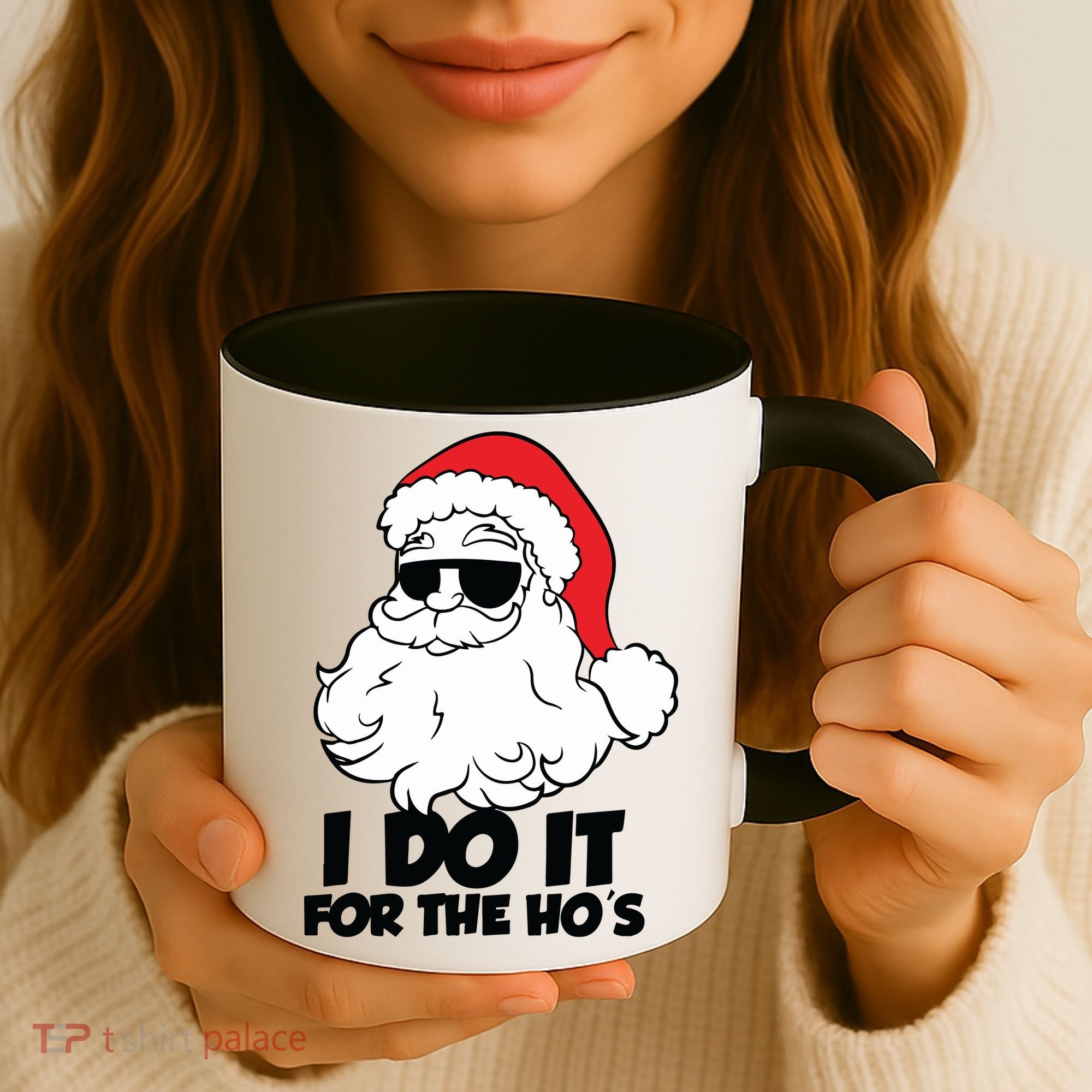 Christmas Santa Shirt I Do It For The Hos Ho Ho Ho Coffee Mug