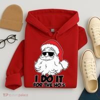 Christmas Santa Shirt I Do It For The Hos Ho Ho Ho Hoodie thumb 4