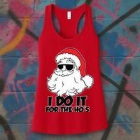 Christmas Santa Shirt I Do It For The Hos Ho Ho Ho Women's Tank Top thumb 3