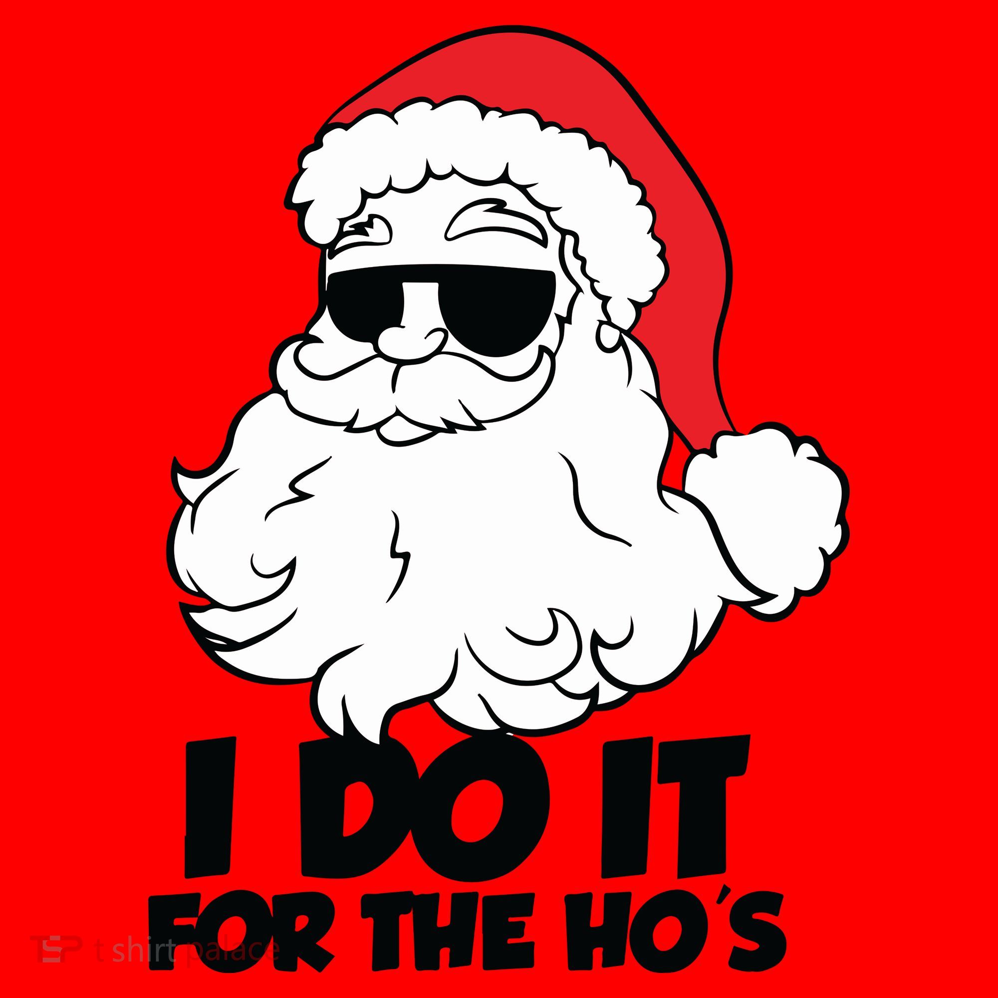 Christmas Santa Shirt I Do It For The Hos Ho Ho Ho Santa Hat