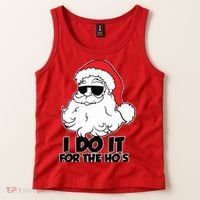 Christmas Santa Shirt I Do It For The Hos Ho Ho Ho Tank Top thumb 2
