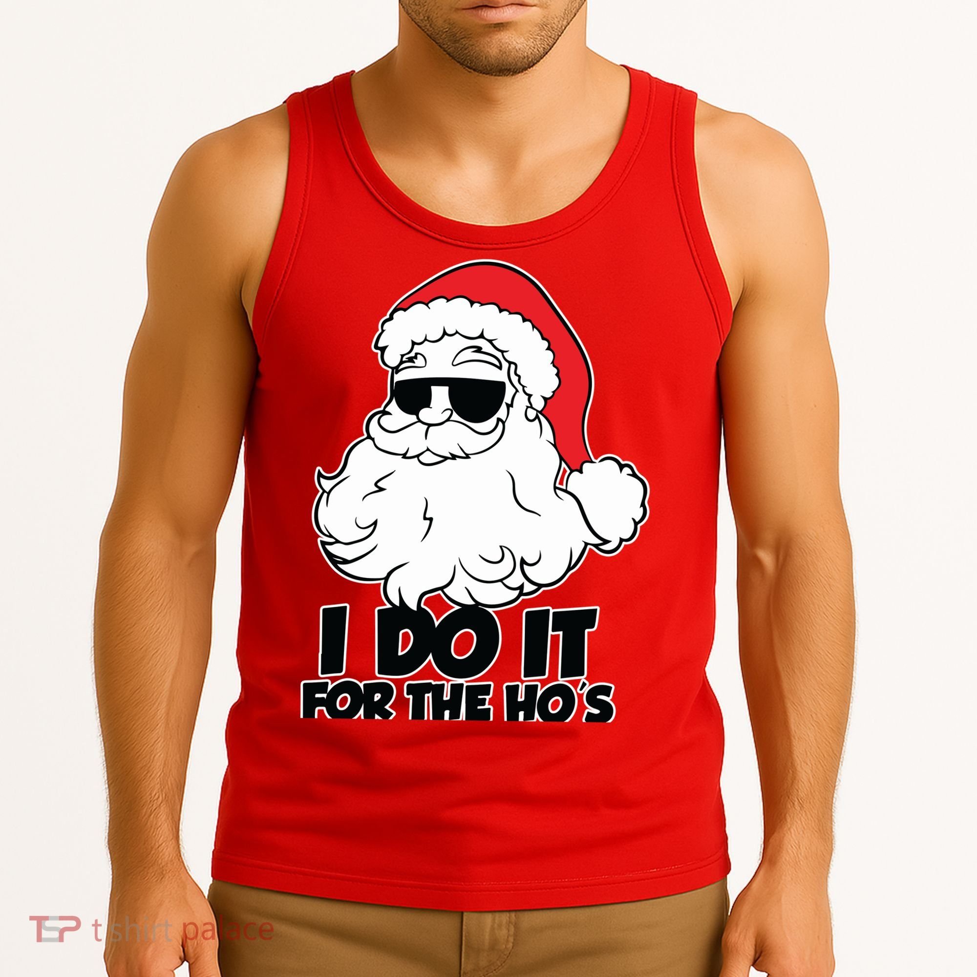 Christmas Santa Shirt I Do It For The Hos Ho Ho Ho Tank Top