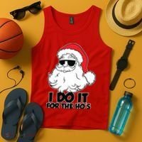 Christmas Santa Shirt I Do It For The Hos Ho Ho Ho Tank Top thumb 4