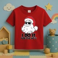 Christmas Santa Shirt I Do It For The Hos Ho Ho Ho Toddler T-Shirt thumb 3