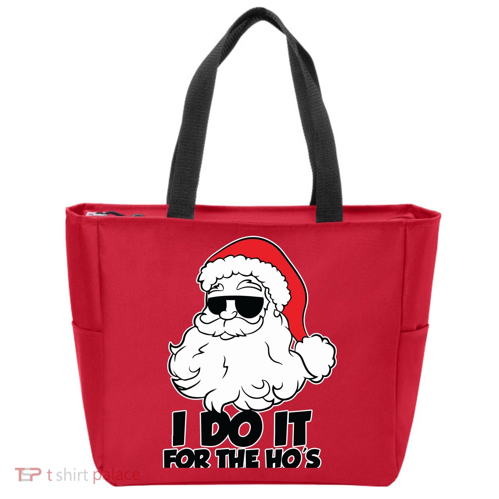 Christmas Santa Shirt I Do It For The Hos Ho Ho Ho Tote Bag