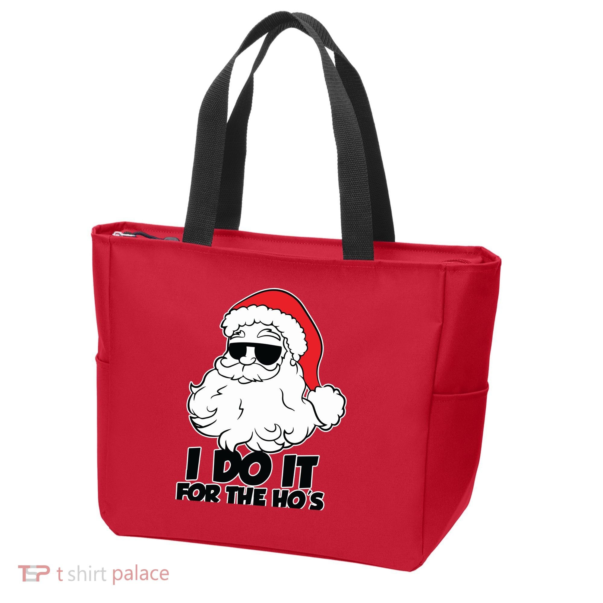 Christmas Santa Shirt I Do It For The Hos Ho Ho Ho Tote Bag