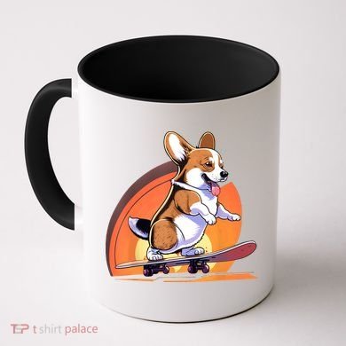 Corgi Skateboarding Skater Dog Retro Vintage Coffee Mug