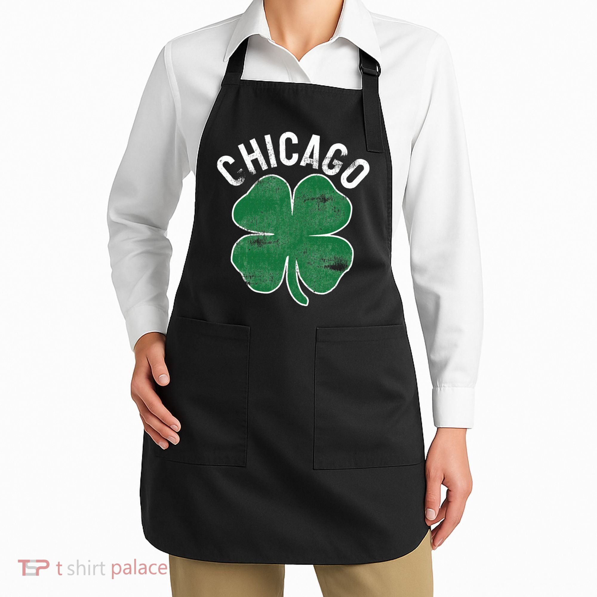 Chicago Shamrock St. Patrick's Day Saint Paddy's Irish Apron