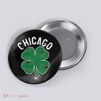 Chicago Shamrock St. Patrick's Day Saint Paddy's Irish Button thumb 0